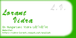 lorant vidra business card